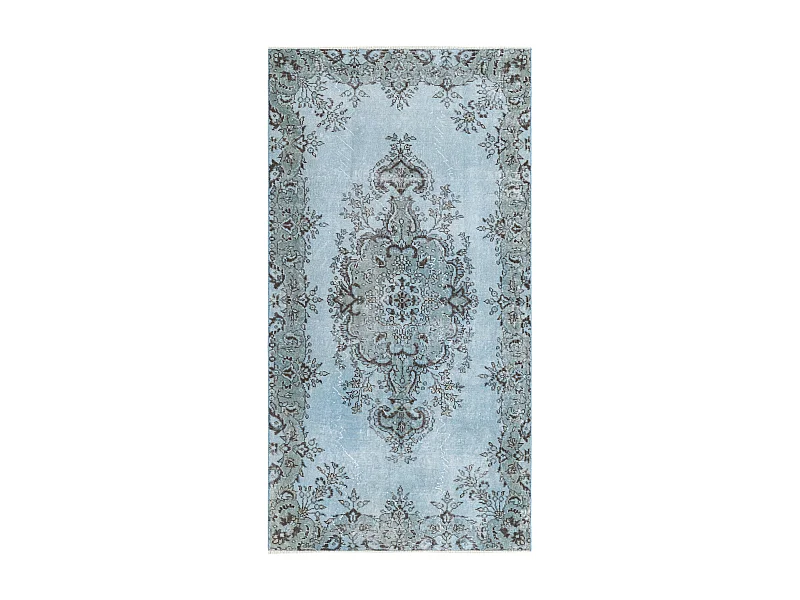 Tapis de laine 109x211 Bleu Ultra Vintage