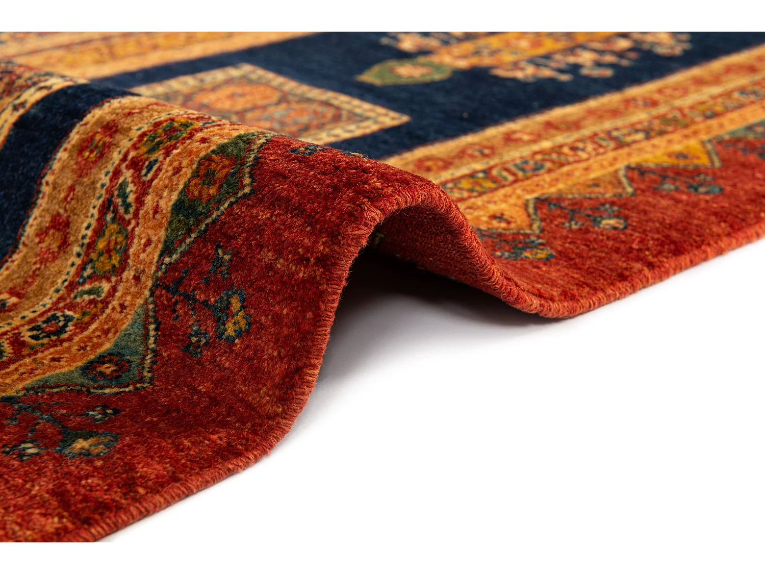 Wollteppich 148x190 Braun Kashkuli