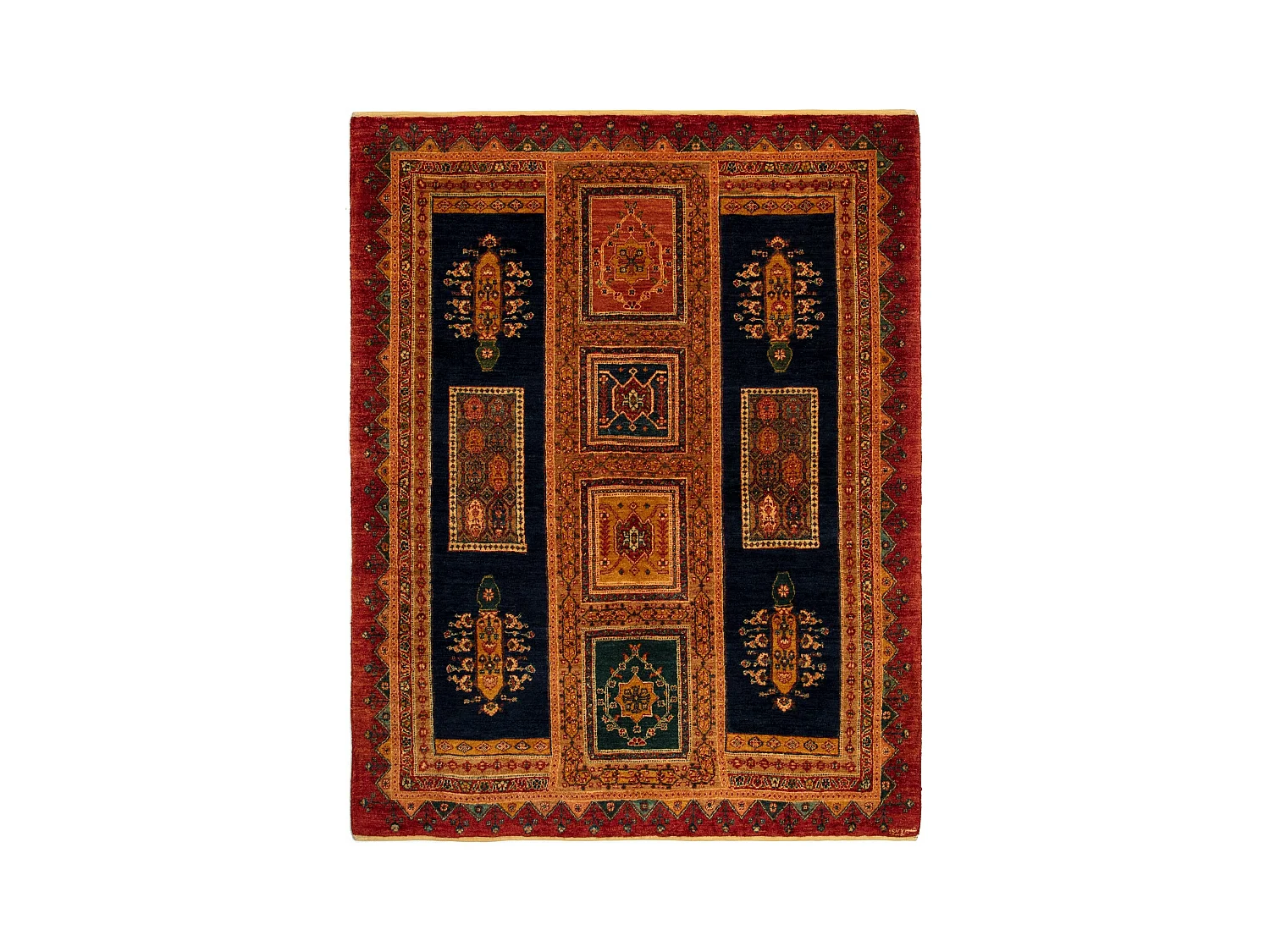Tappeto in lana 148x190 marrone Kashkuli