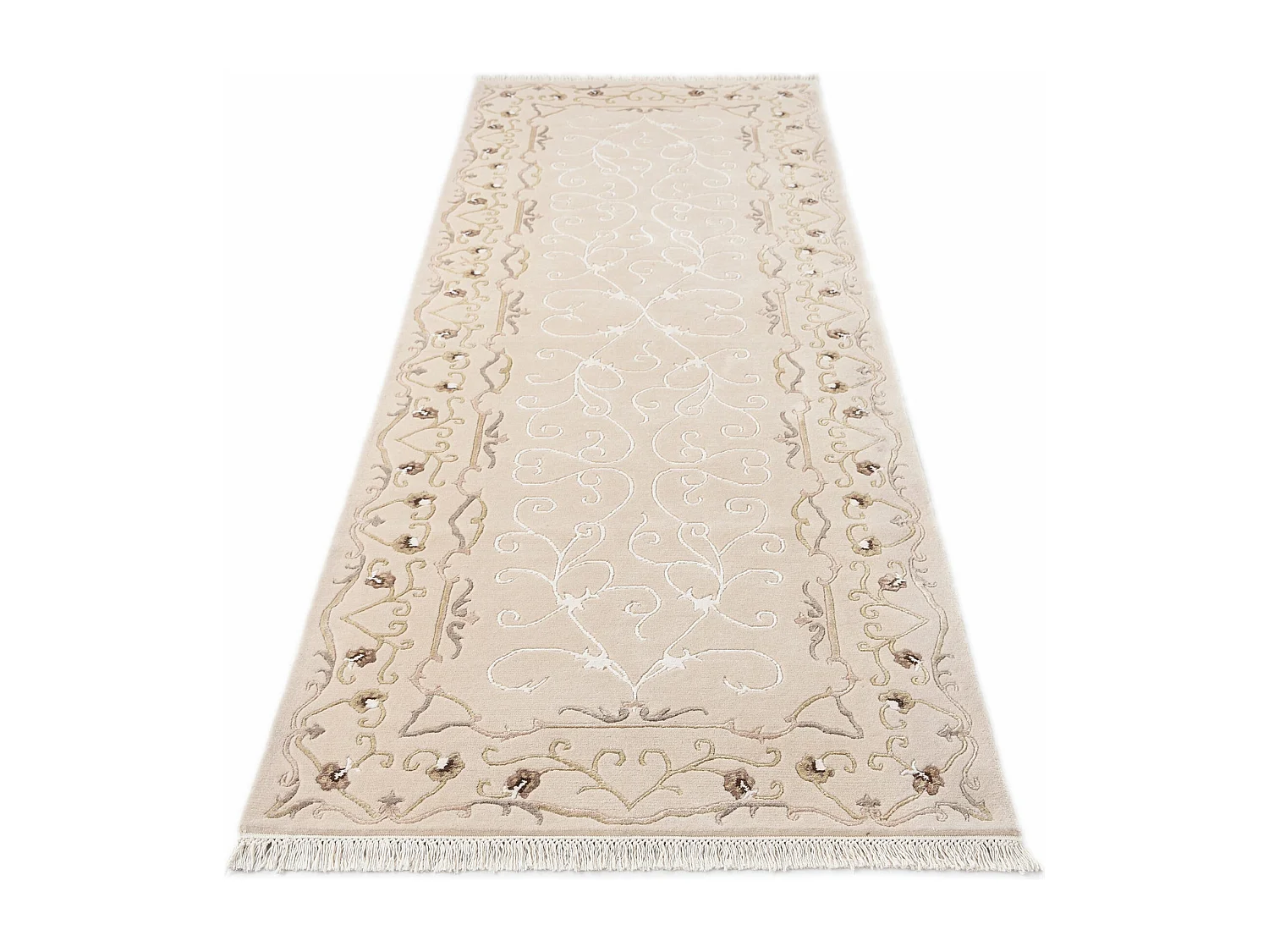 Tapis de couloir en laine 102x292 brun Darya