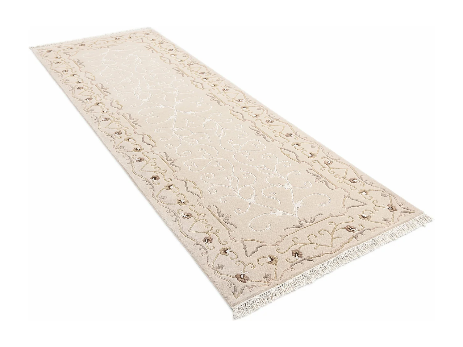 Tapis de couloir en laine 102x292 brun Darya