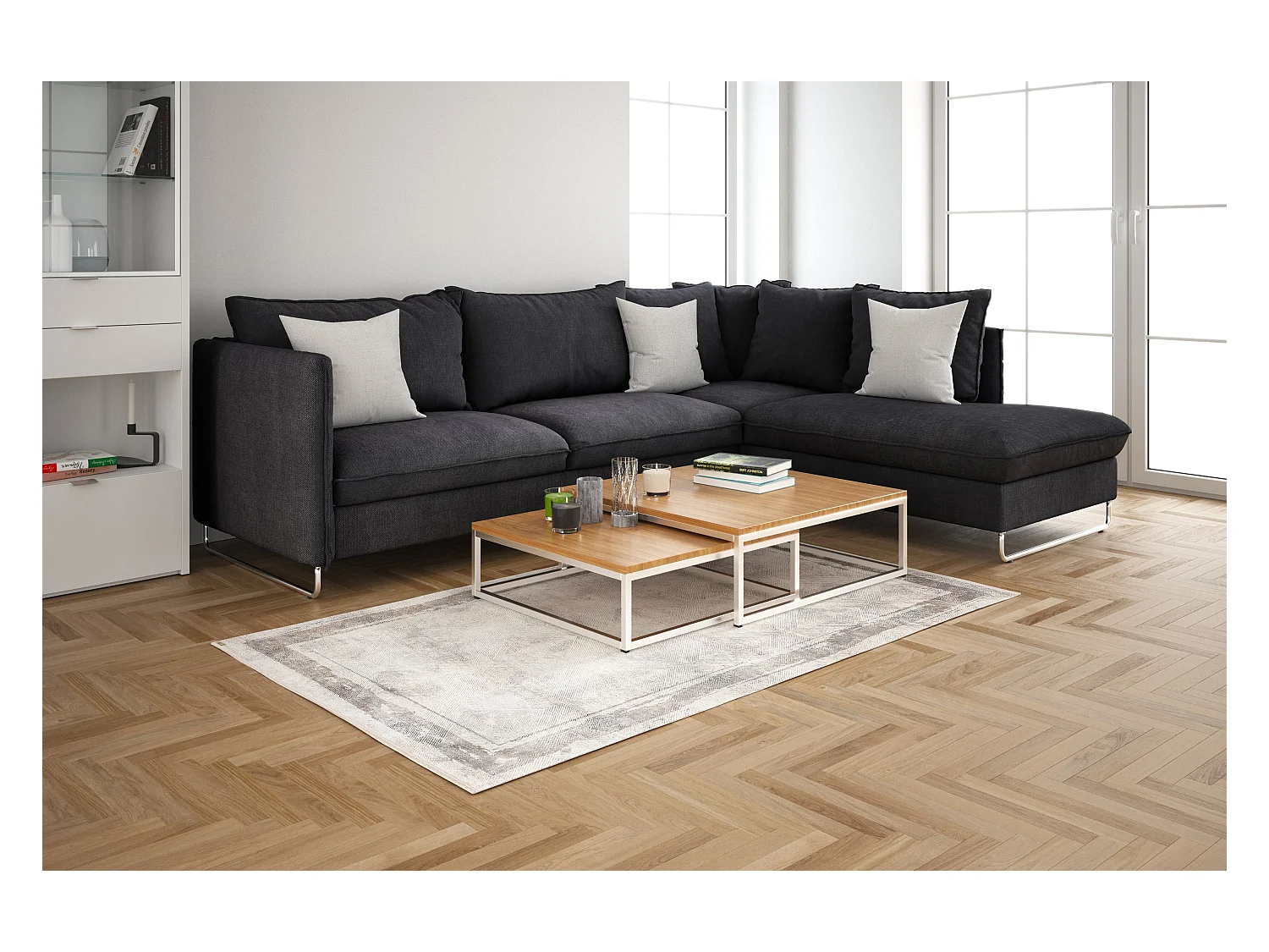 Tapis 160x245 gris Airolo Fade