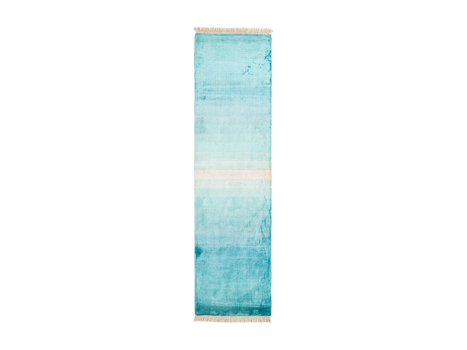 Tapis de couloir en laine 76x295 turquoise Darya