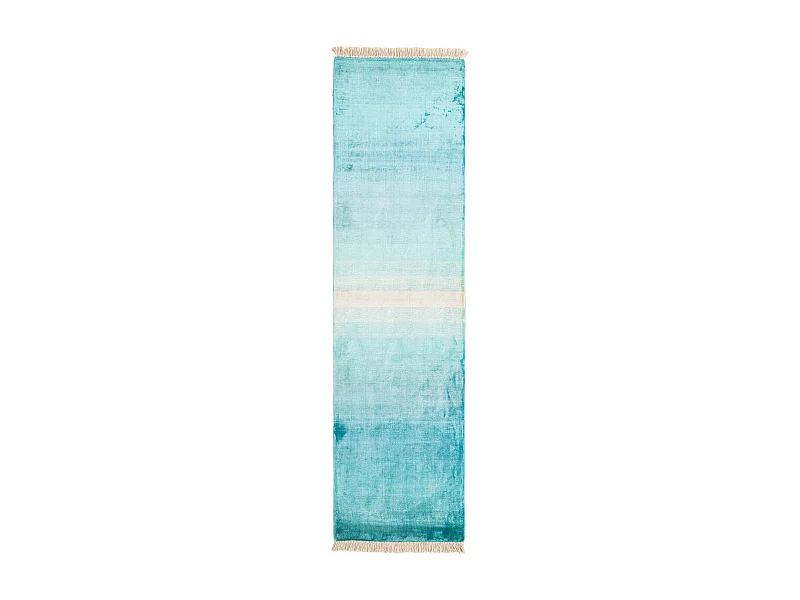 Tapis de couloir en laine 76x295 turquoise Darya