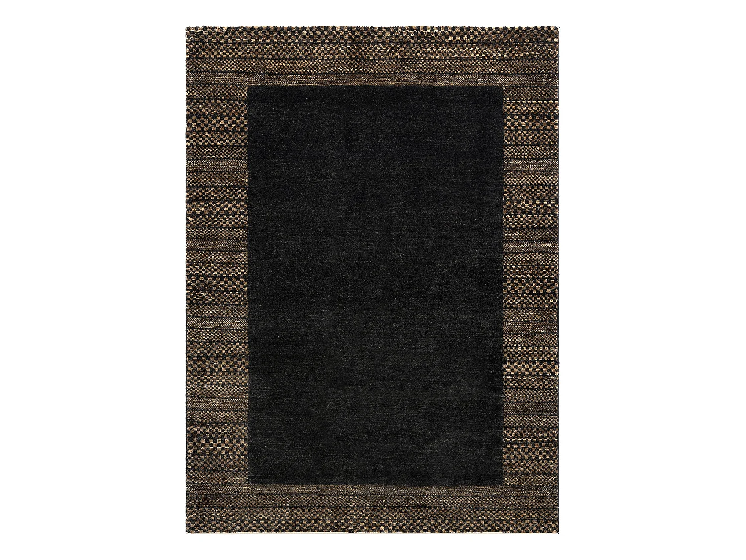 Tapis de laine 137x185 noir Juma