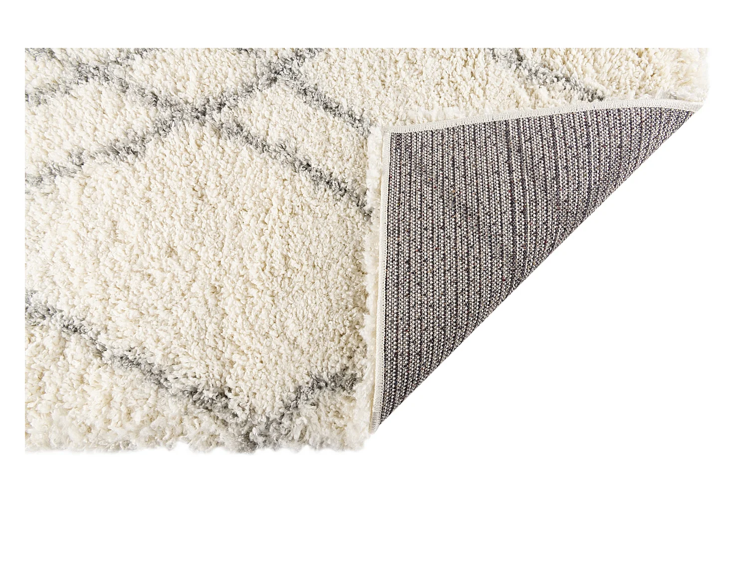 Hoogpolig tapijt 120x62 Crème wit Lachen Fence