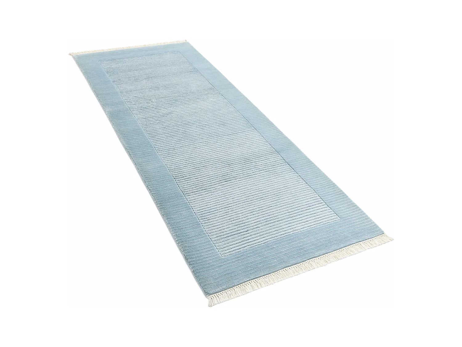 Läufer-Wollteppich 79x198 Blau Darya