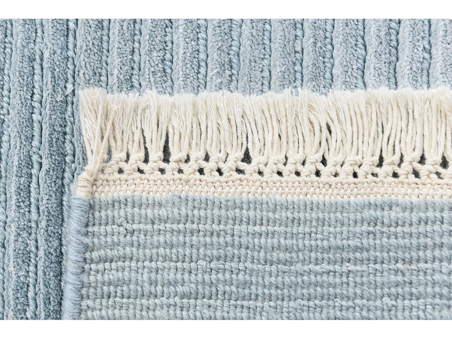 Tapis de couloir en laine 79x198 bleu Darya