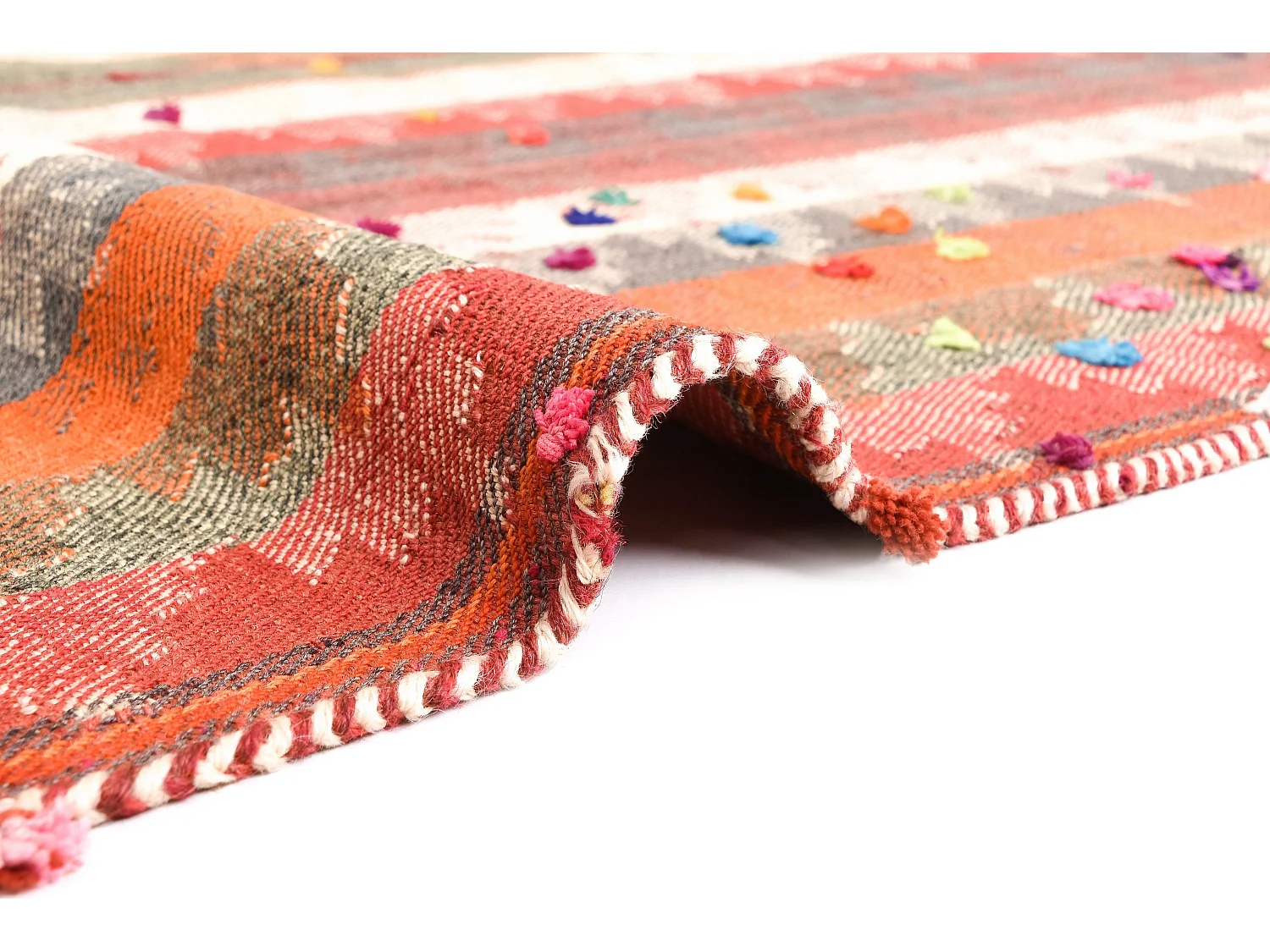 Tapis de laine 136x219 rouge Jajim