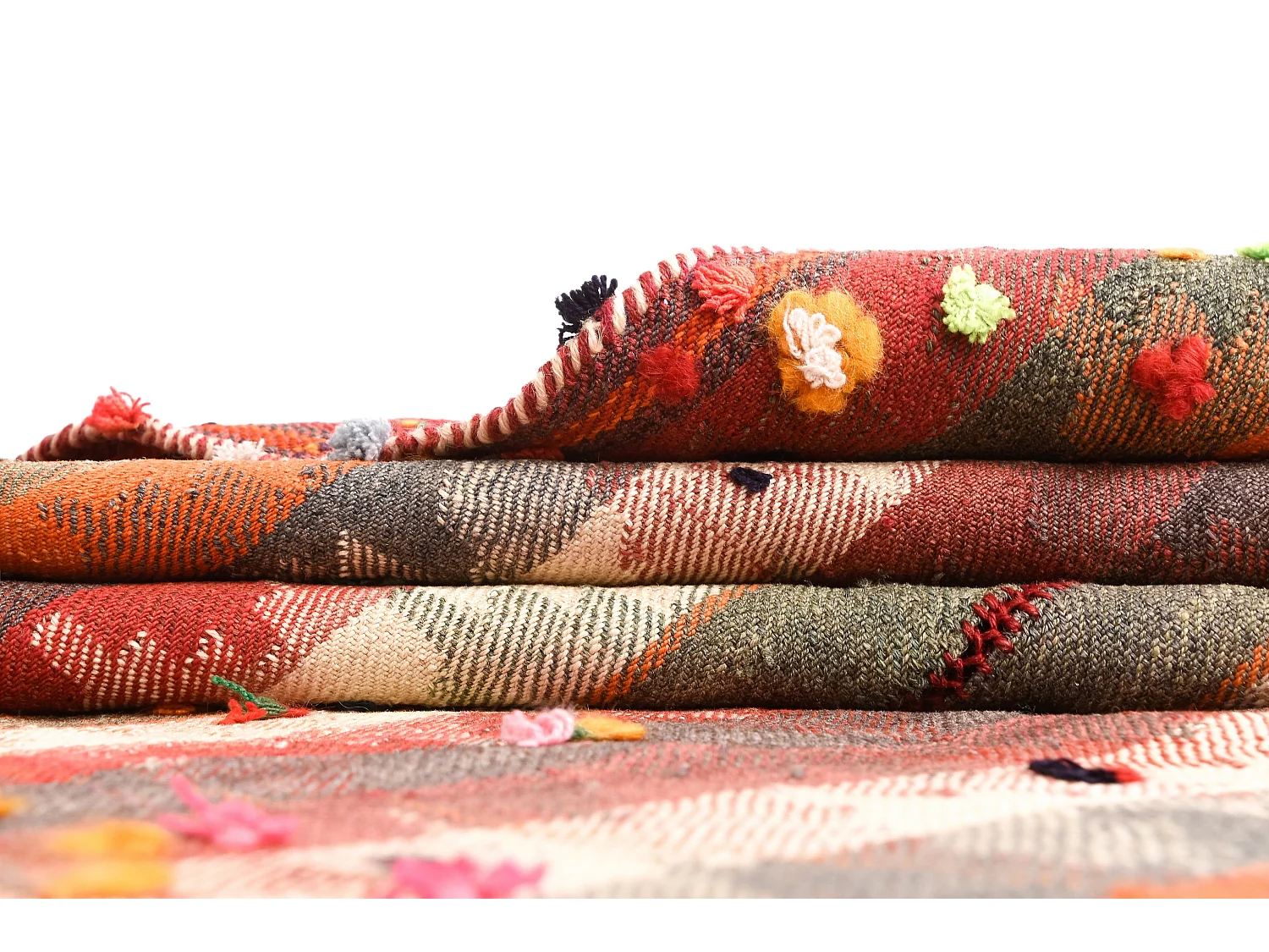 Tapis de laine 136x219 rouge Jajim