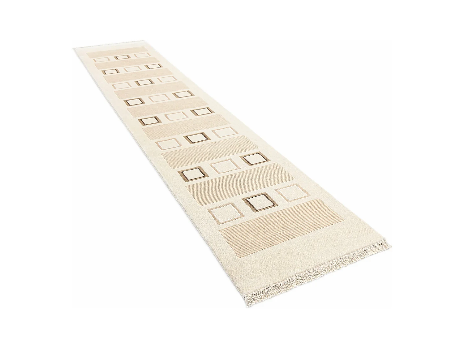Tapis de couloir en laine 79x401 beige Darya
