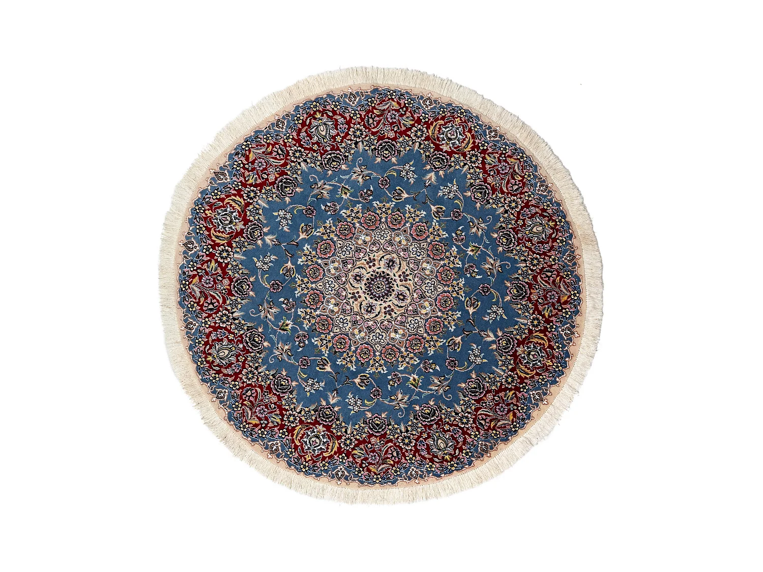 Tapis de laine 150x150 Bleu Nain