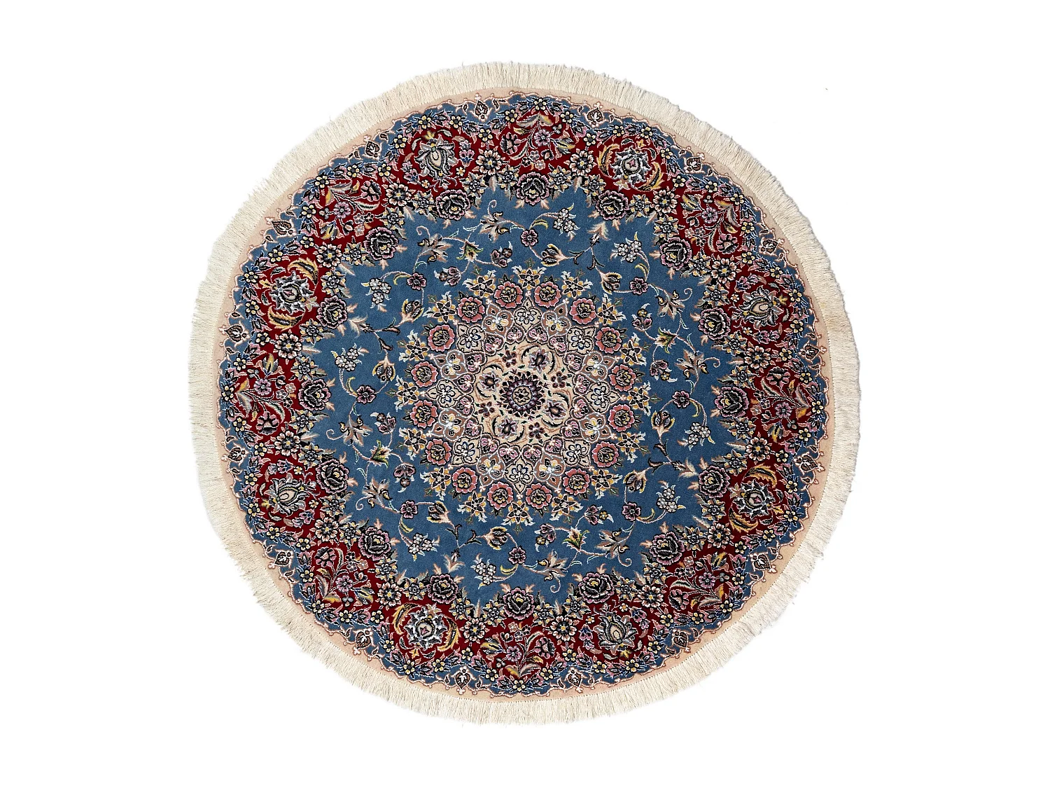 Tapis de laine 150x150 Bleu Nain