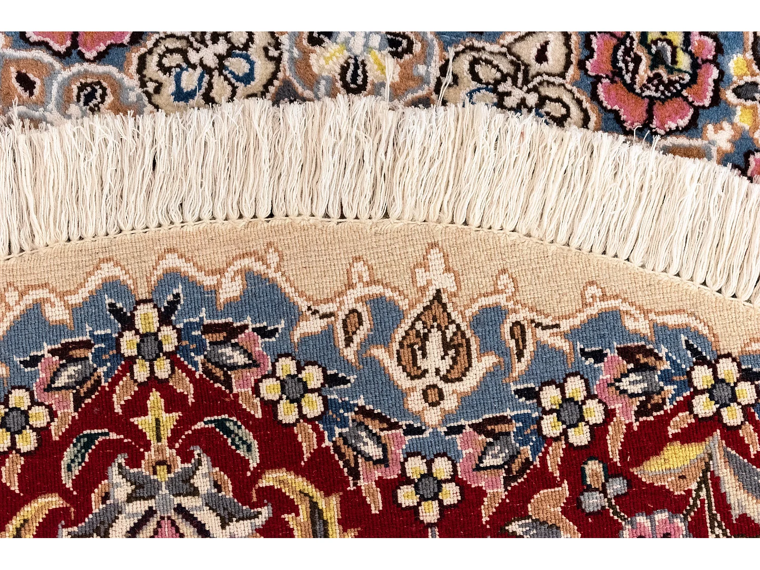 Tapis de laine 150x150 Bleu Nain