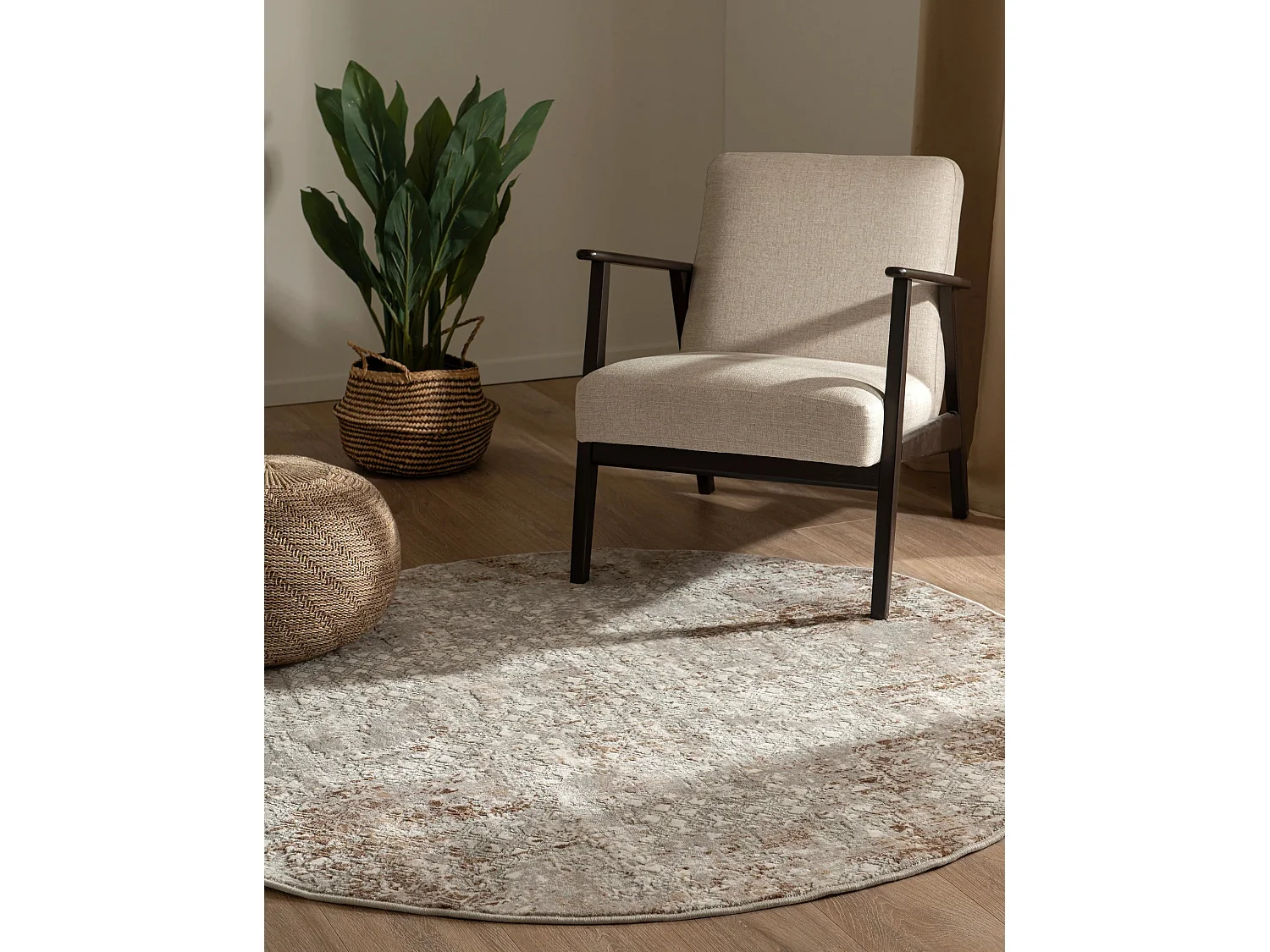 Tapis 160x160 beige Davos Magic