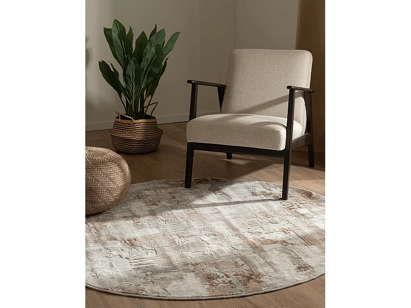 Tapis 125x125 beige Davos Intense