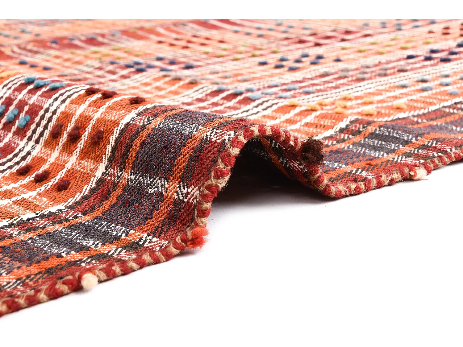 Tapis de laine 154x204 orange Jajim