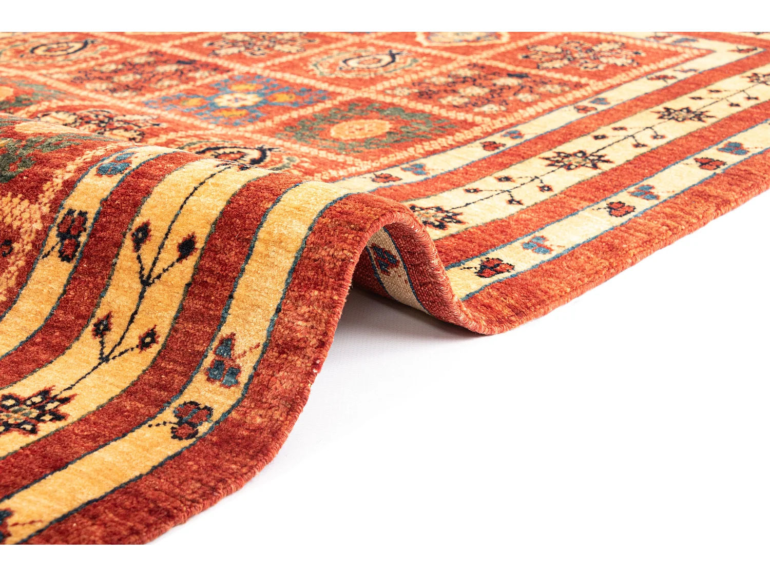 Tapis de laine 100x156 rouge Kashkuli