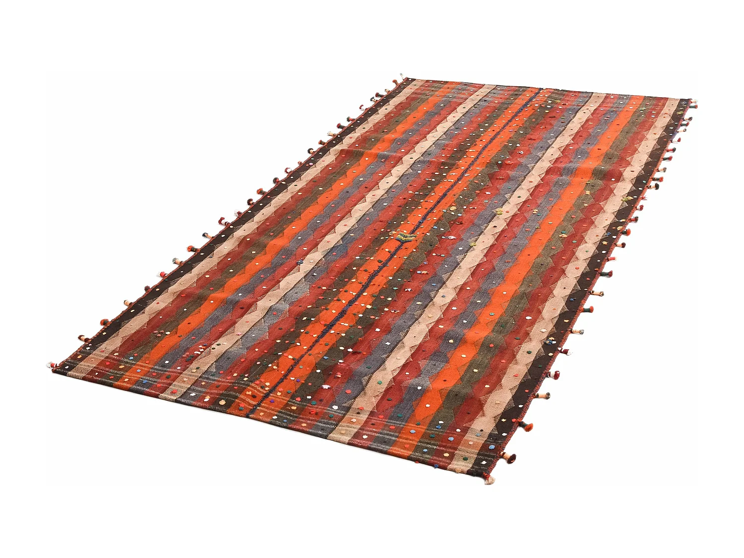 Tapis de laine 146x283 orange Jajim