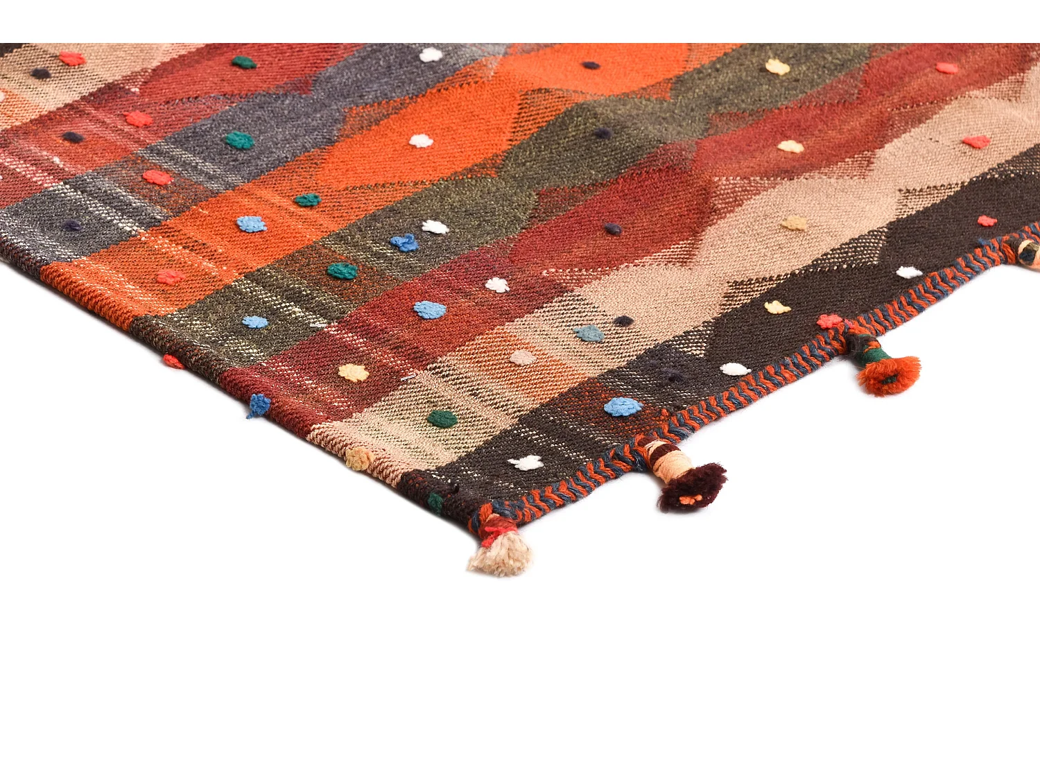 Tapis de laine 146x283 orange Jajim