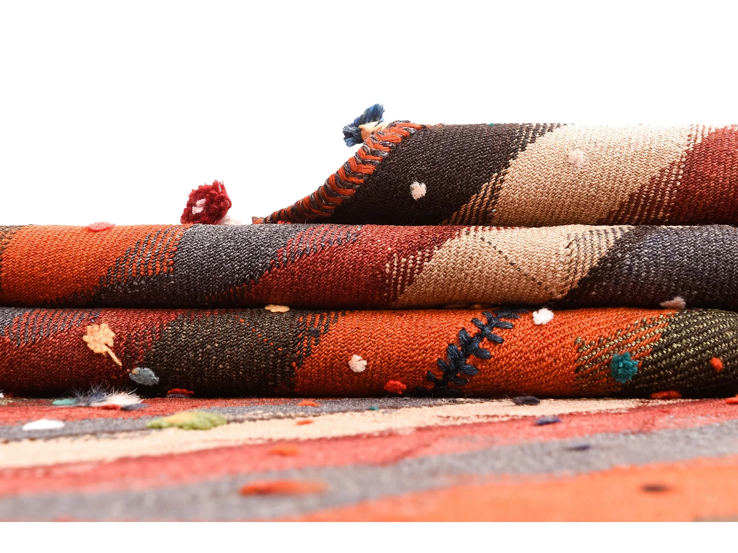 Tapis de laine 146x283 orange Jajim