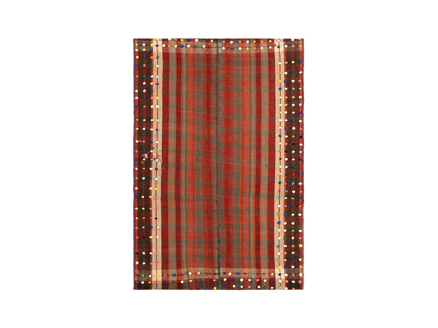 Tapis de laine 138x204 rouge Jajim