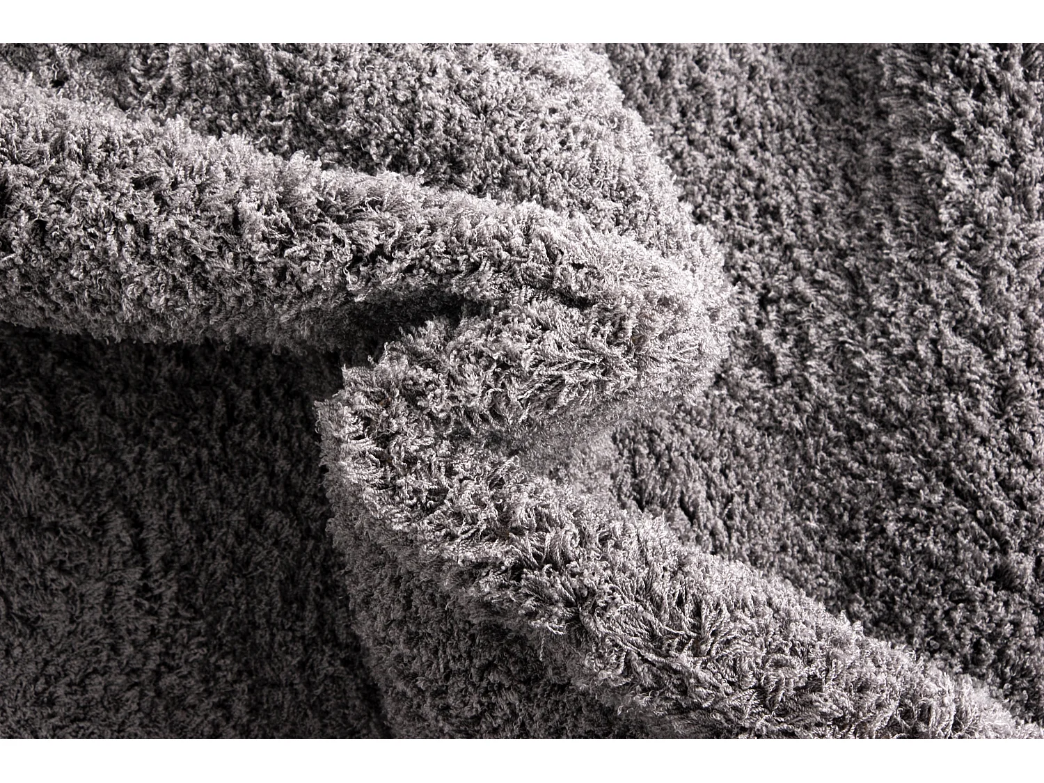 Tapis shaggy 125x125 gris Luzern