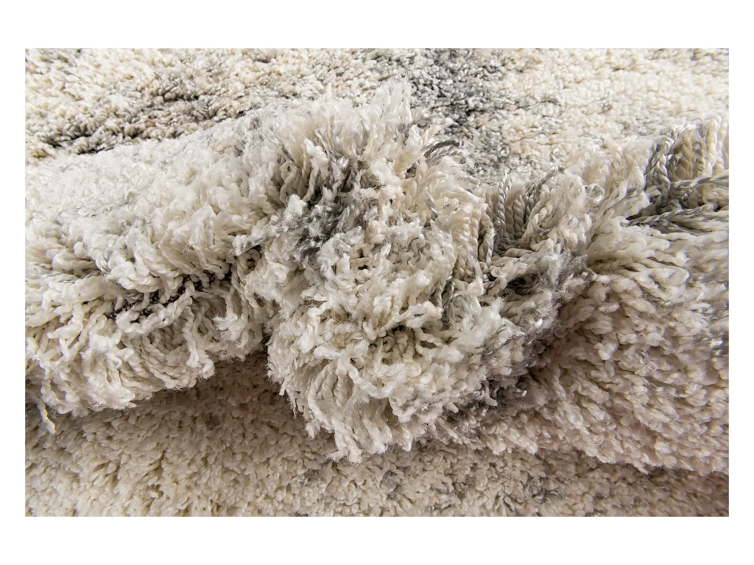 Hoogpolig tapijt 305x240 Beige - Grijs Lachen Haze