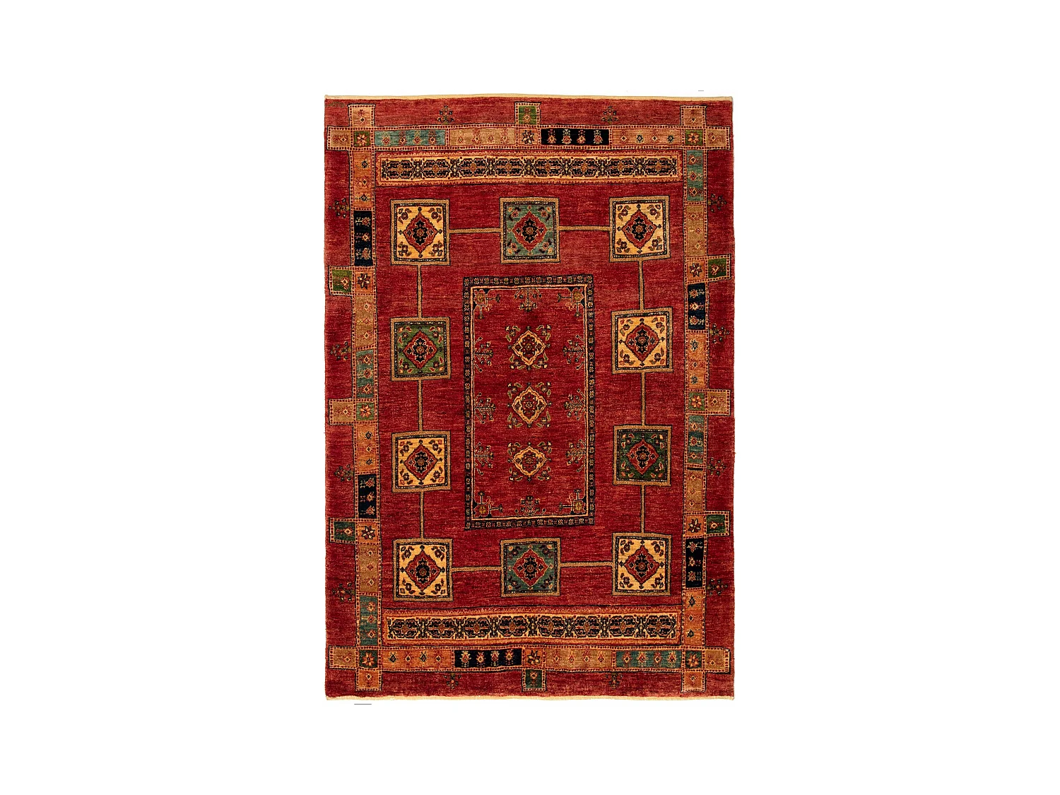 Tapis de laine 149x220 rouge Kashkuli
