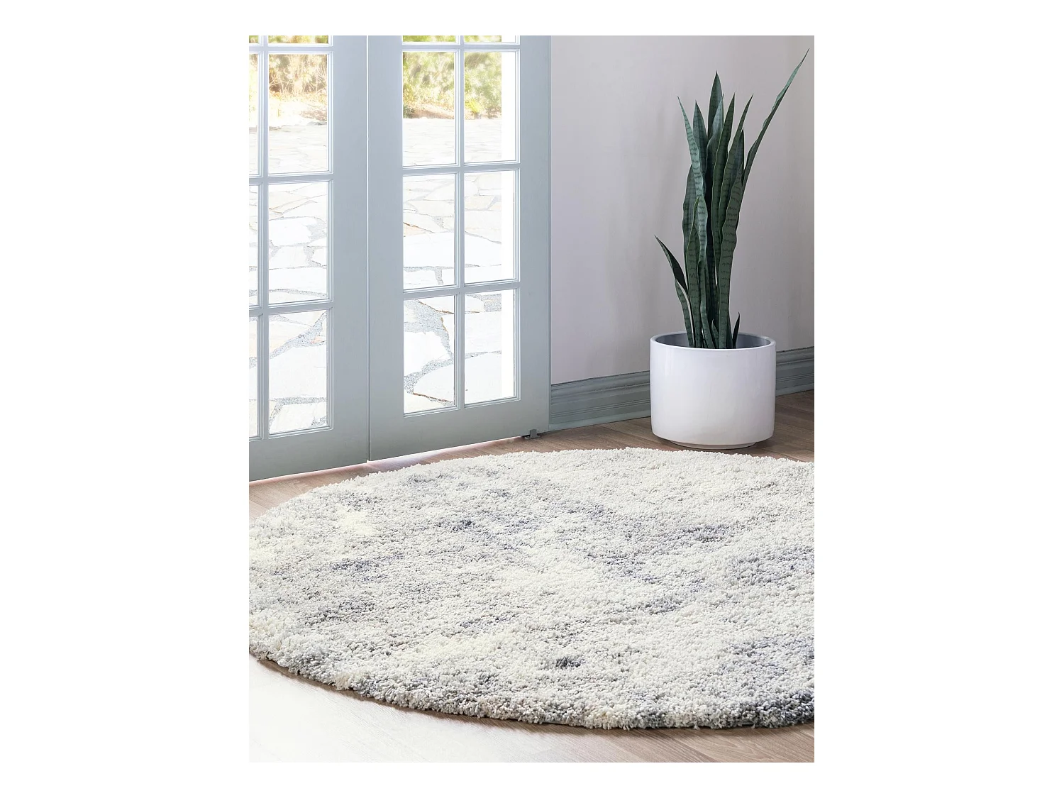Hochflorteppich 240x240 Beige - Grau Lachen Haze