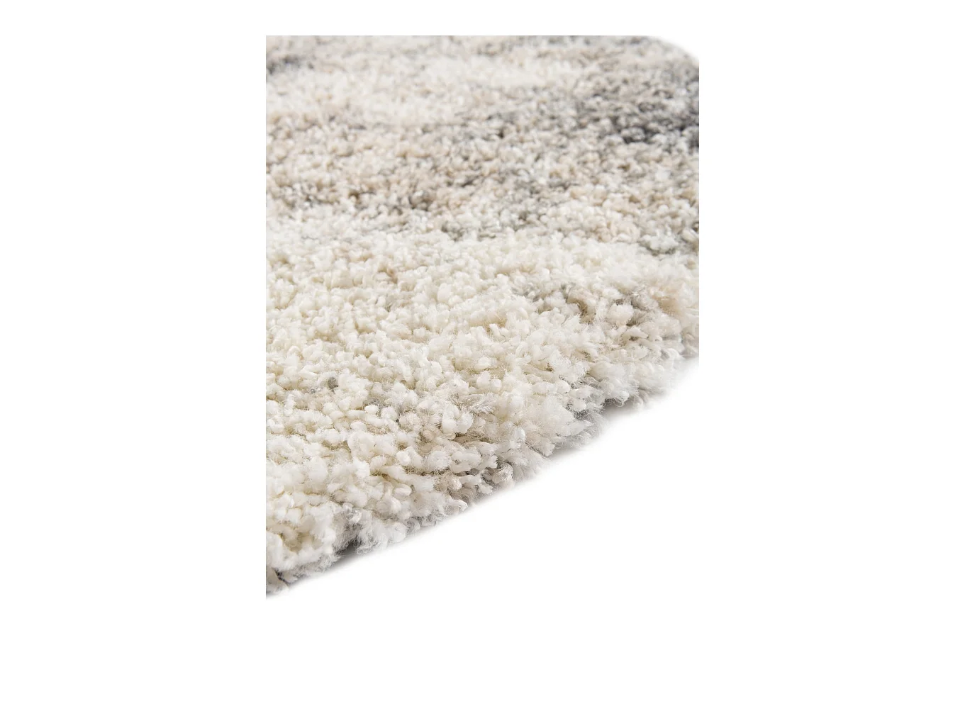 Hoogpolig tapijt 240x240 Beige - Grijs Lachen Haze