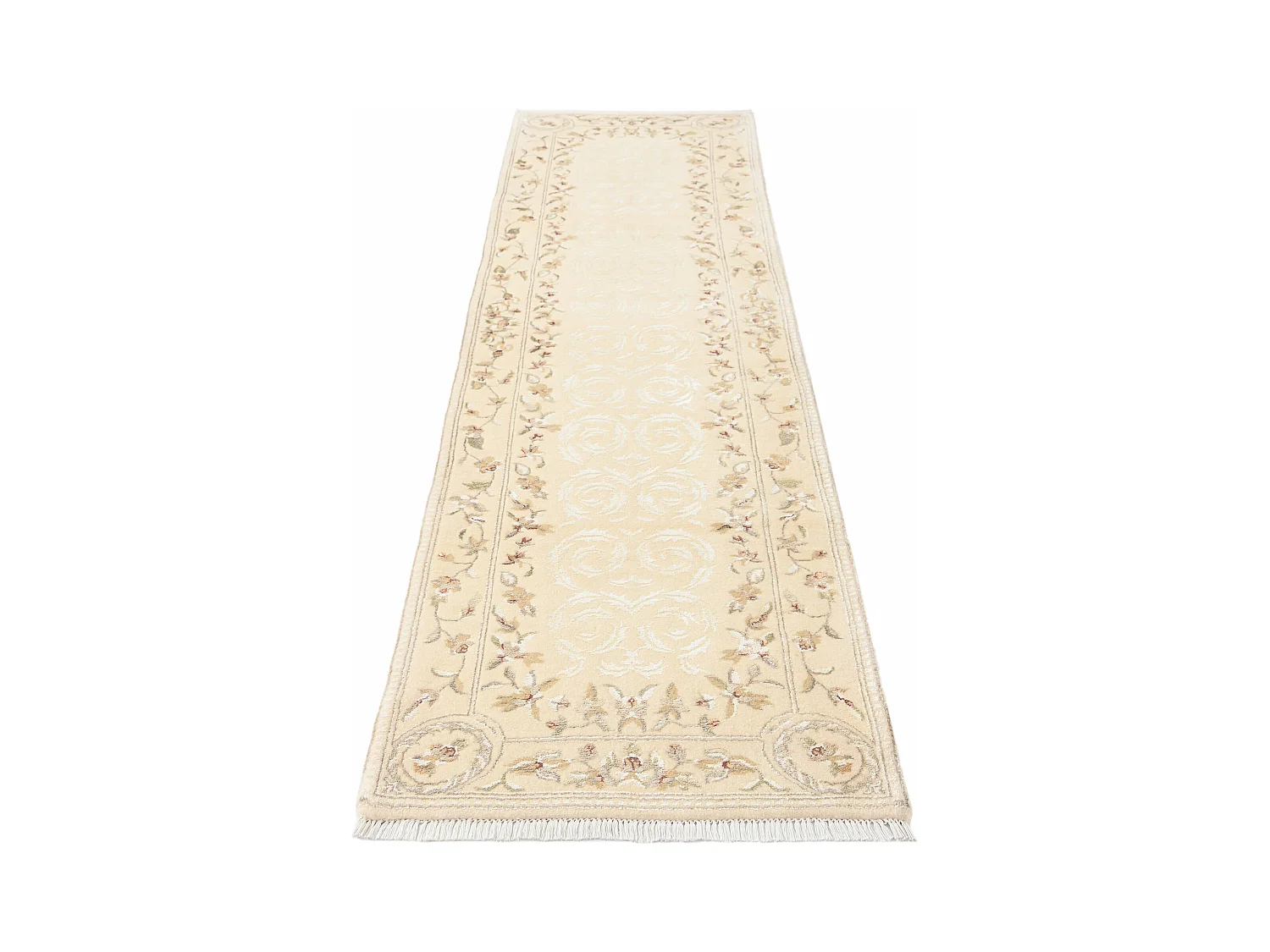 Tapis de couloir en laine 84x394 beige Darya