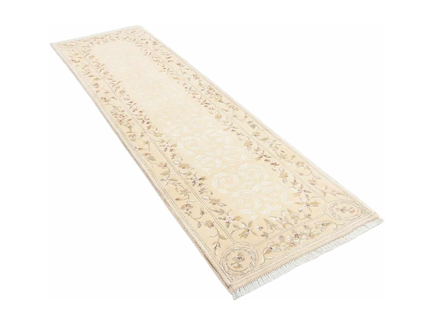 Tapis de couloir en laine 84x394 beige Darya