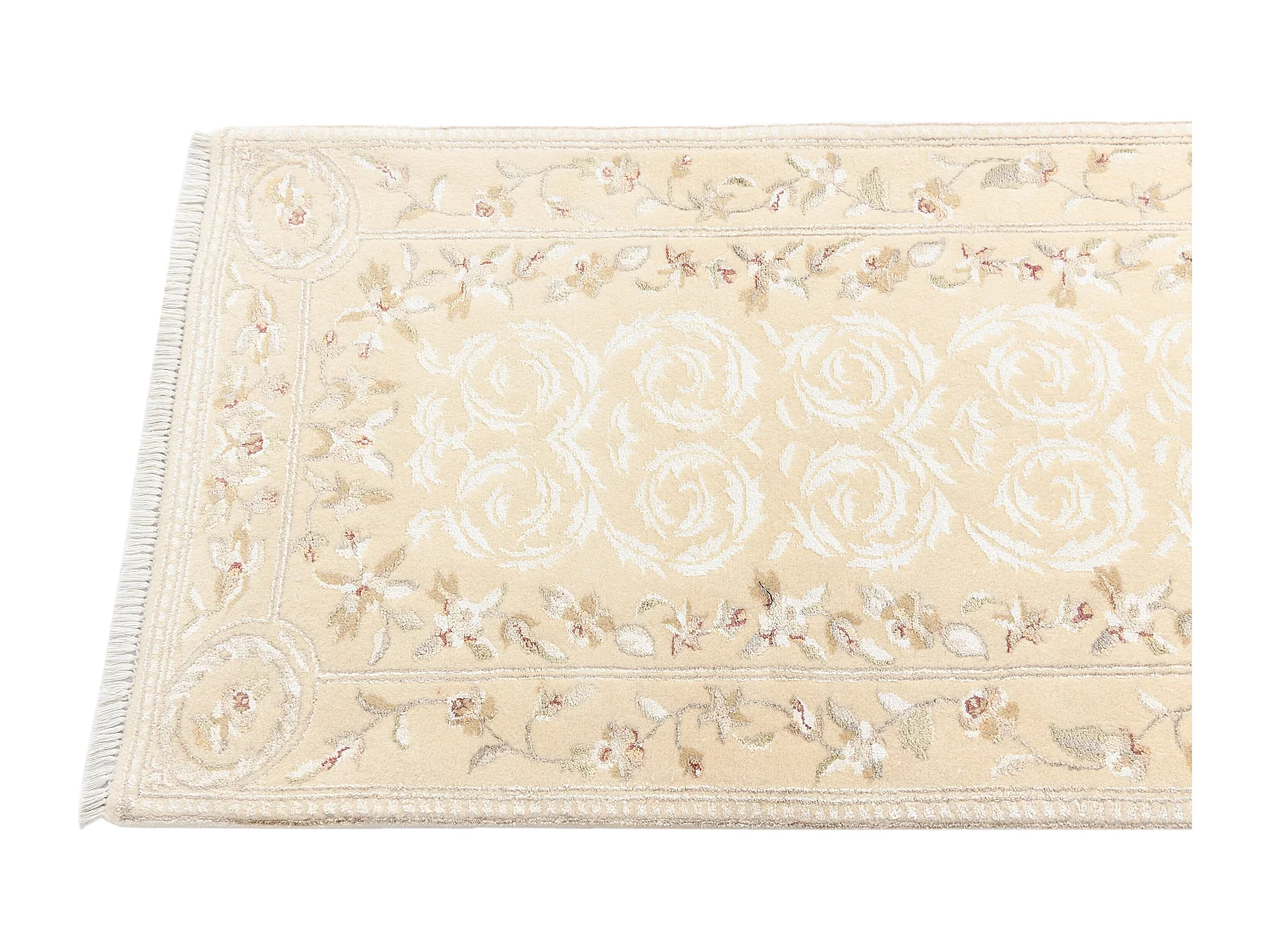 Tapis de couloir en laine 84x394 beige Darya