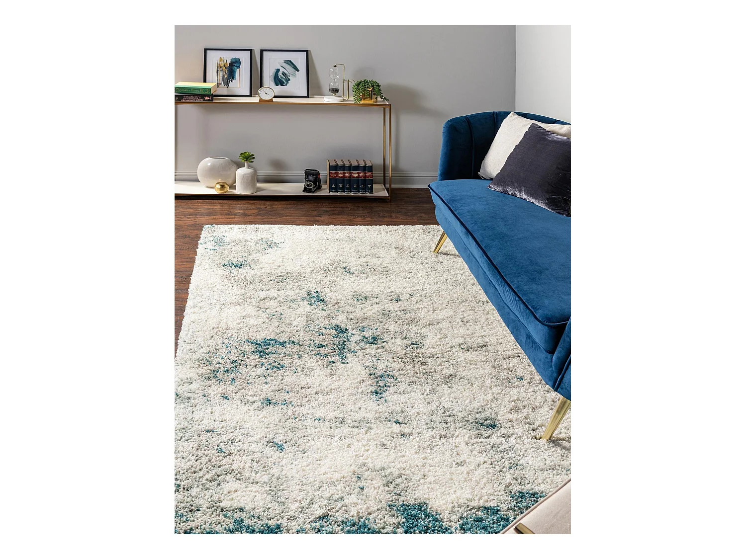 Hochflorteppich 240x240 Beige - Grün Lachen Haze