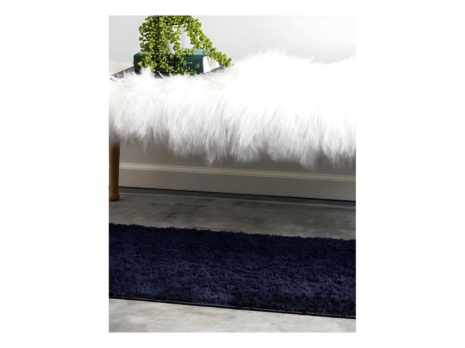 Hoogpolig tapijt 120x62 NachtBlauw Luzern