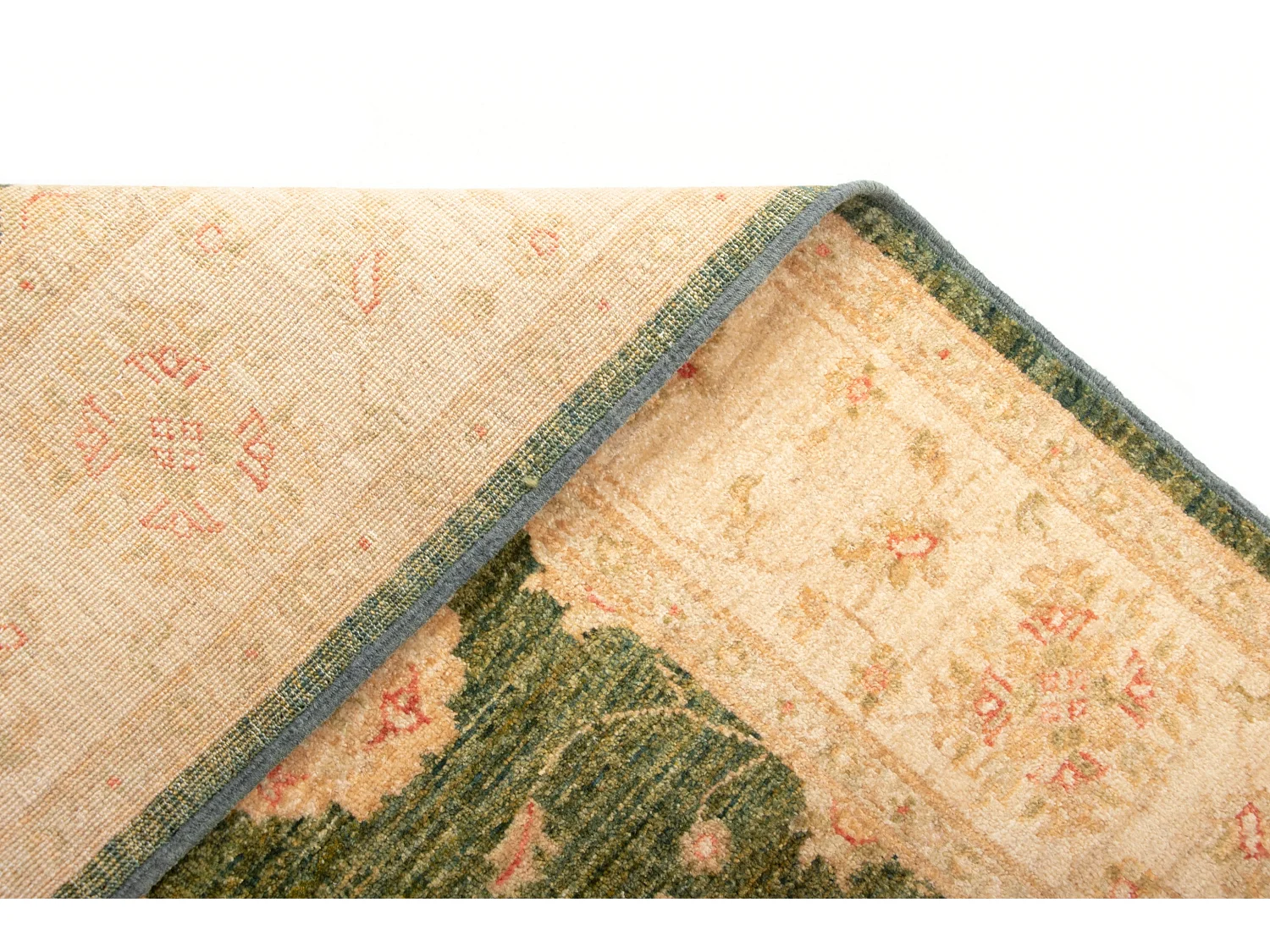 Wollteppich 151x202 Grün Kaizar