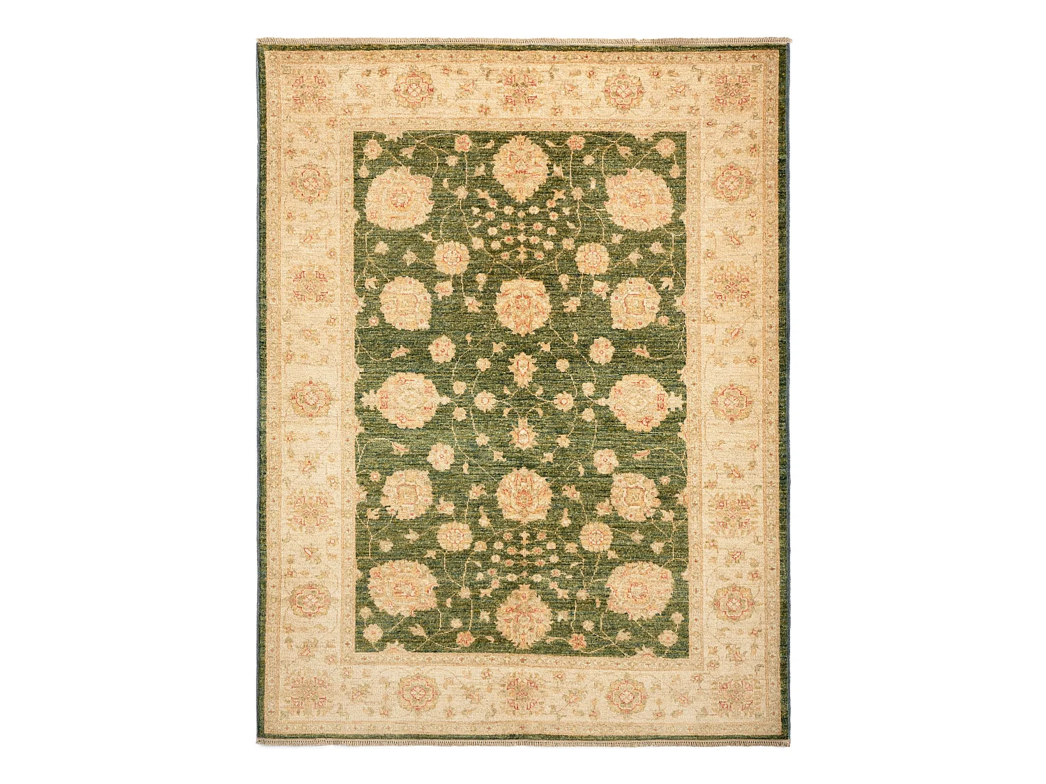 Wollteppich 151x202 Grün Kaizar