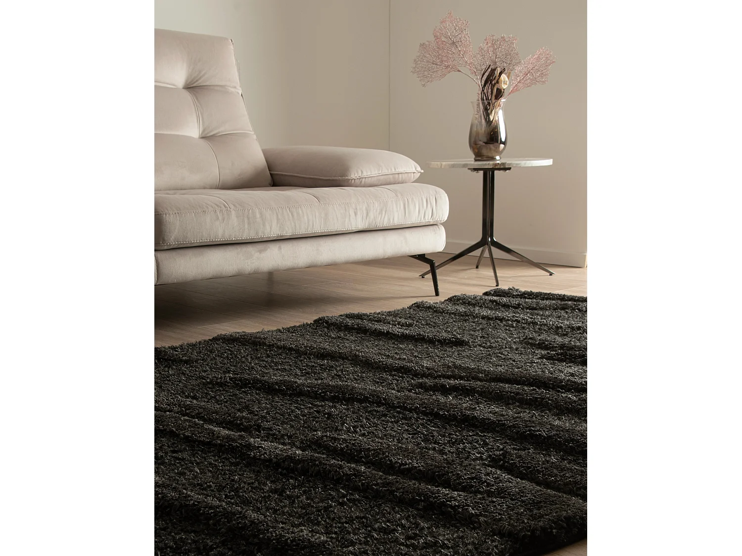 Hochflorteppich 160x245 Schwarz Thun Tribus