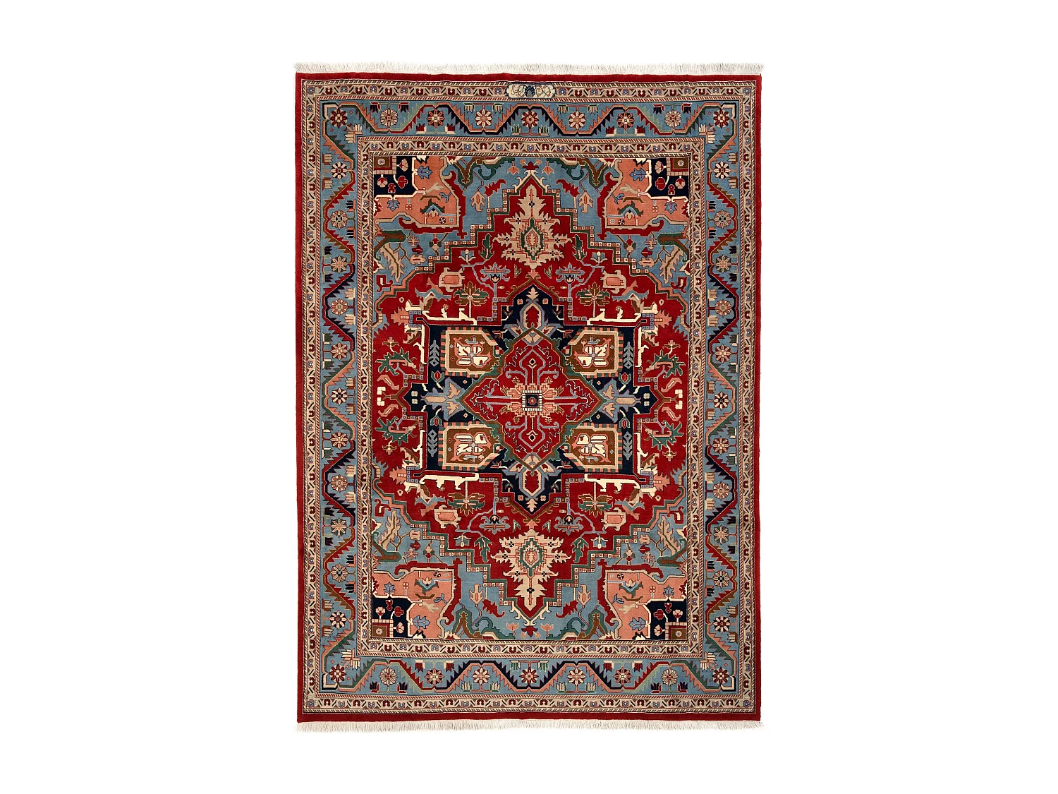 Wollteppich 250x359 Blau Tabriz