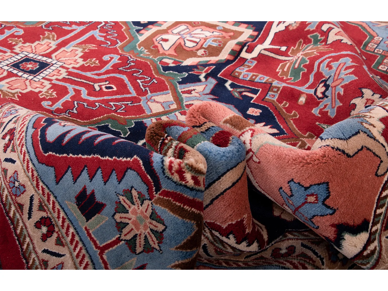 Wollteppich 250x359 Blau Tabriz