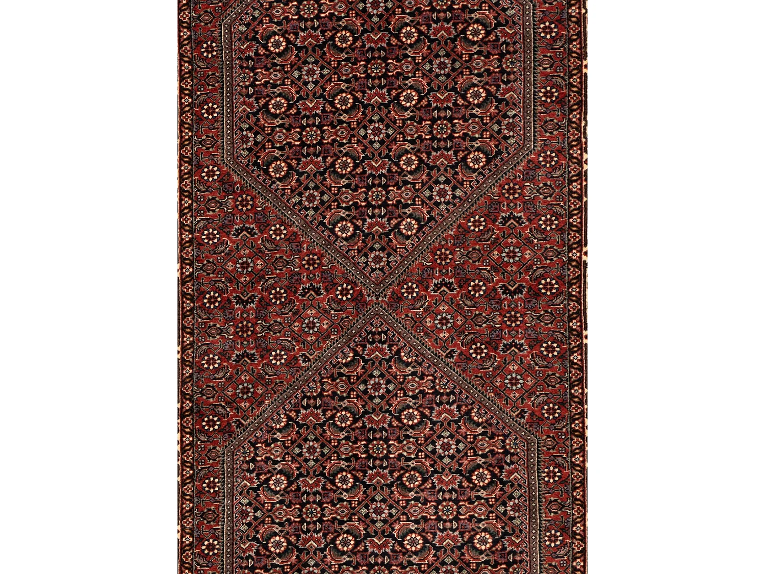 Tappeto per corridoio in lana 85x308 rosso Bidjar