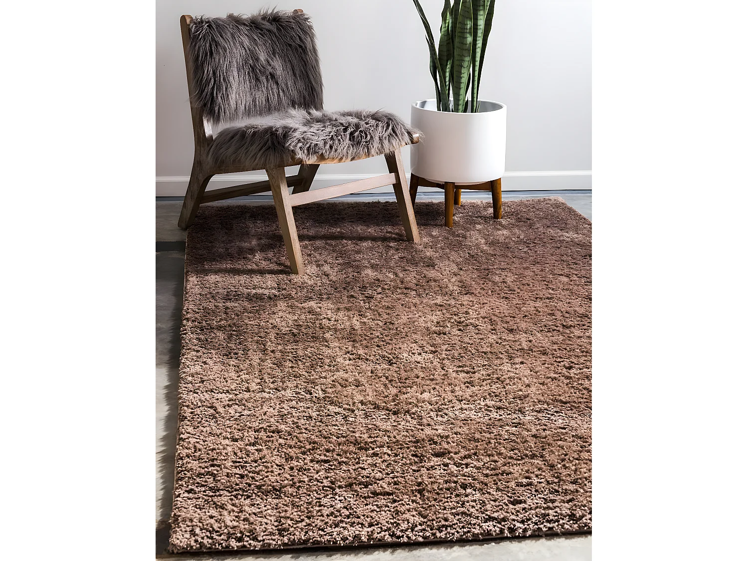 Tapis shaggy 275x365 brun Luzern