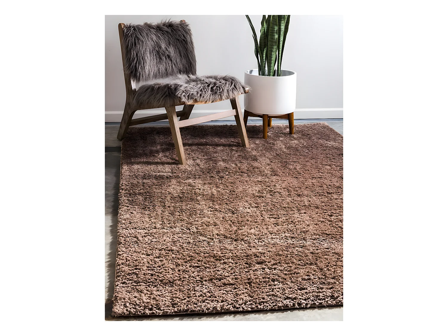 Tapis shaggy 275x365 brun Luzern