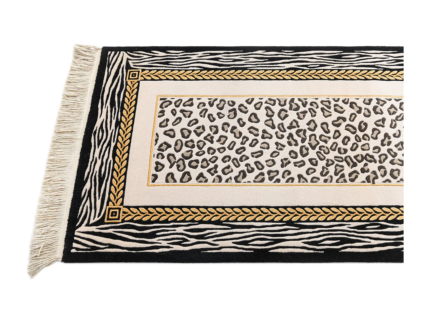 Tappeto per corridoio in lana 84x300 nero Darya