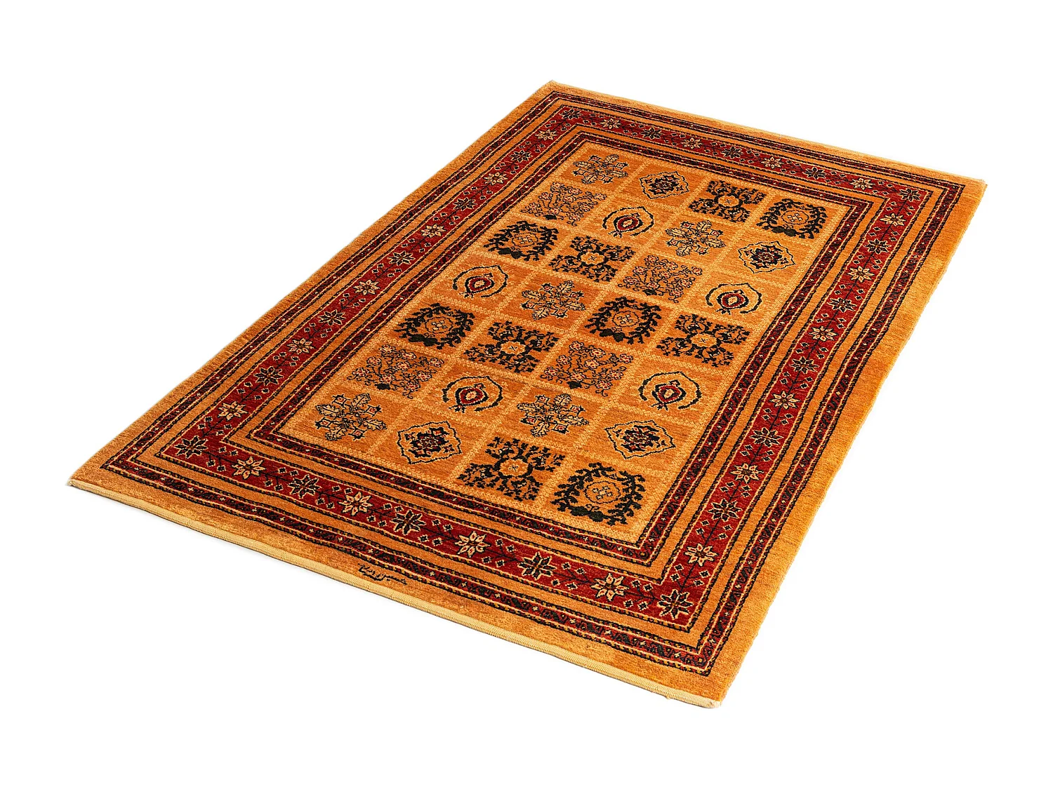 Tapis de laine 110x171 orange Kashkuli