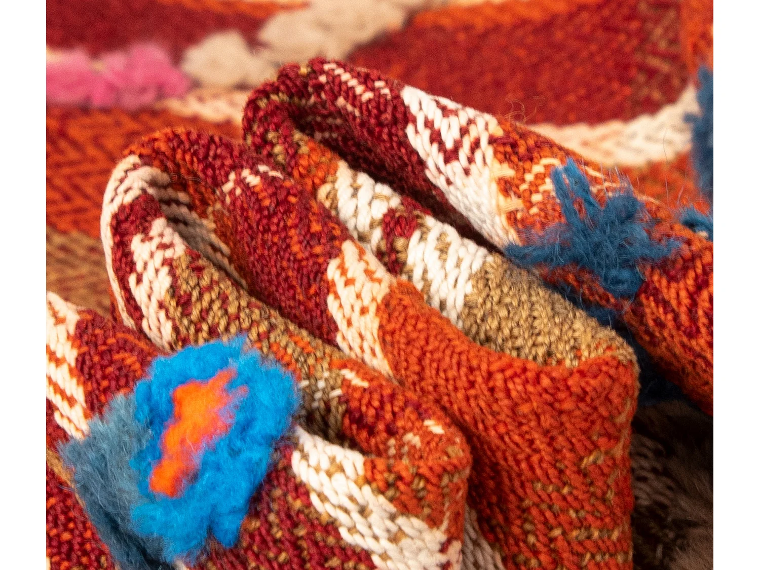 Tapis de laine 140x185 orange Jajim