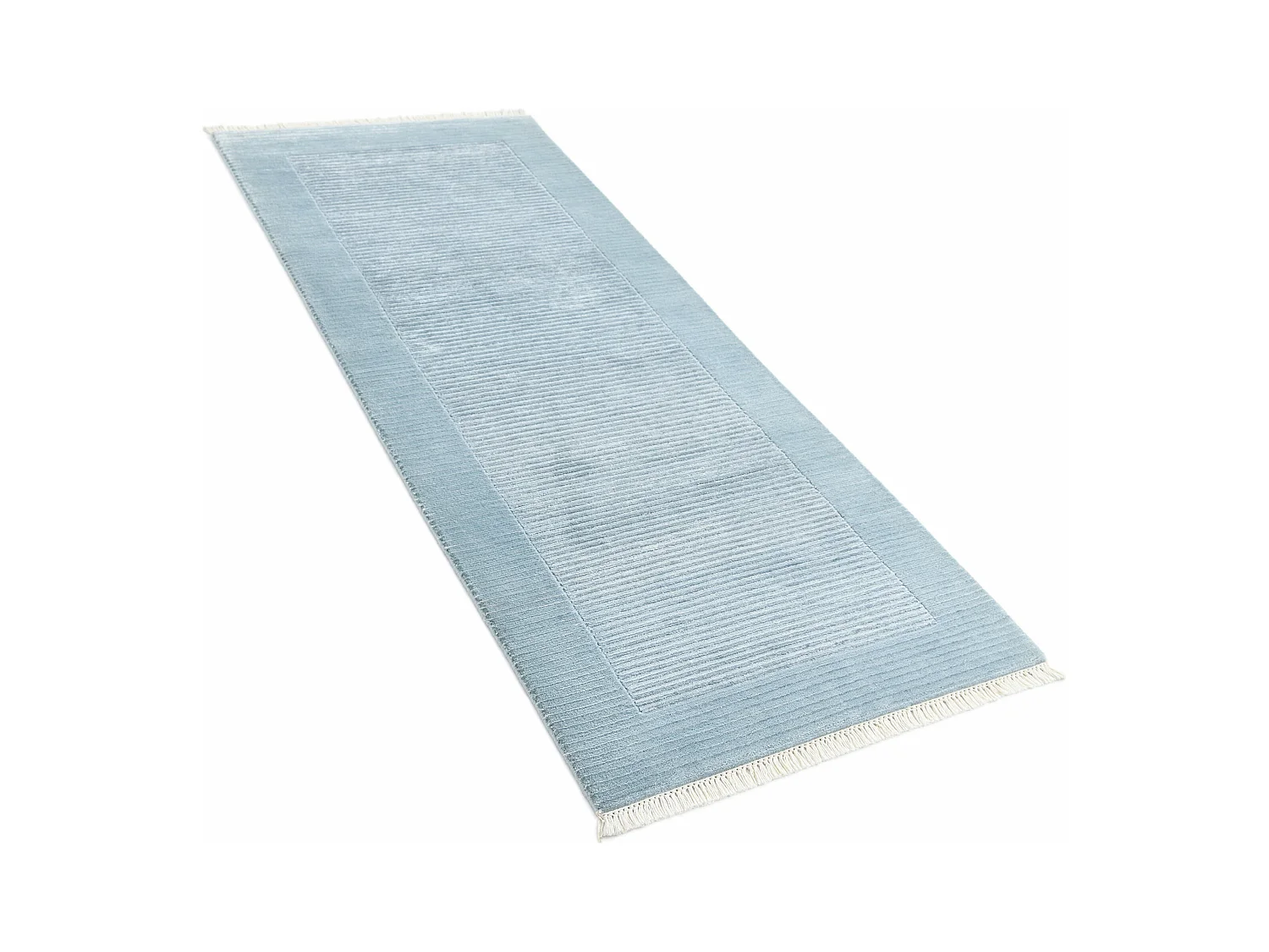 Läufer-Wollteppich 79x201 Blau Darya