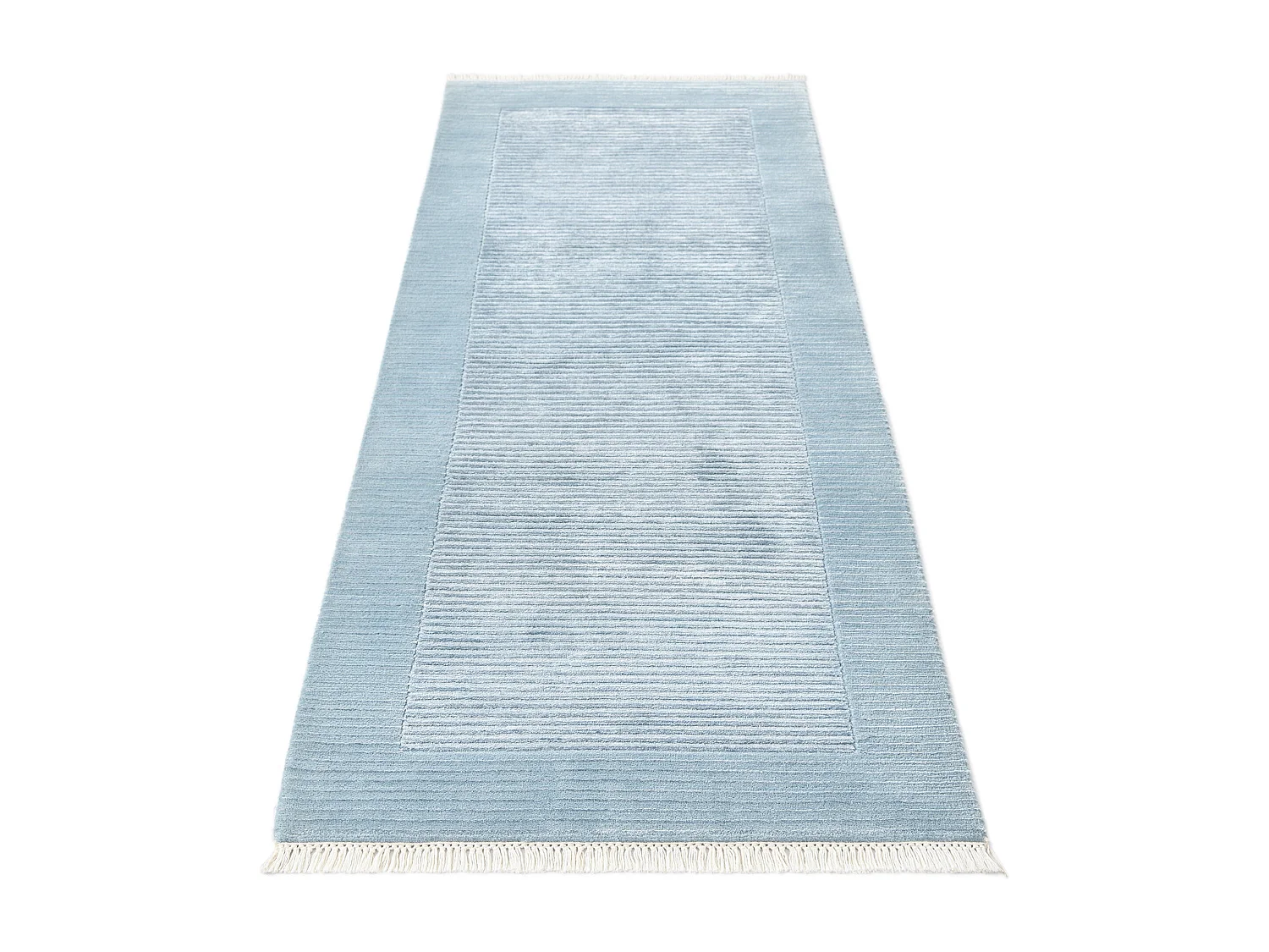 Läufer-Wollteppich 79x201 Blau Darya