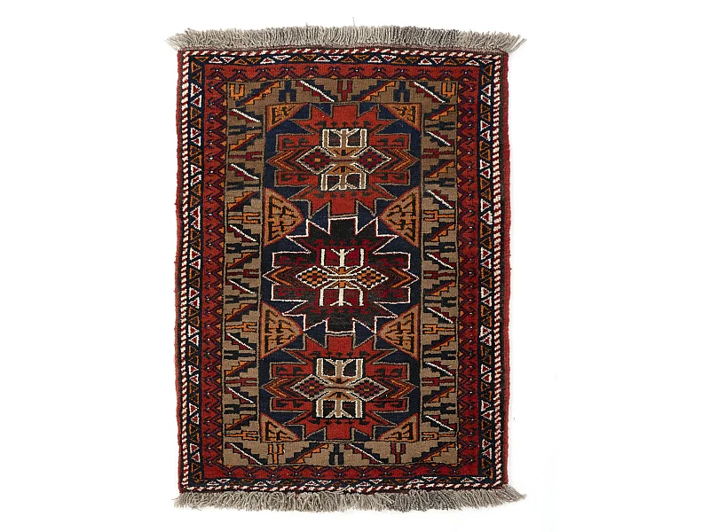 Wollteppich 83x112 Braun Afghan